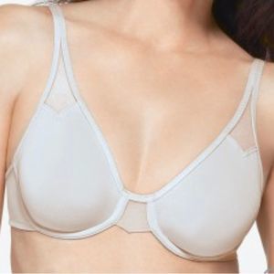 wacoal bra size 38DD white underwire seamless mesh inserts adjustable strap